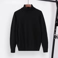 thumbnail image 3 of Mdesiwst Men Elastic Hem Sweater Men's Autumn Winter Pullover Sweater Turtleneck Long Sleeve Knitting Tops Solid Color Knitwear Thermal Tops High Collar Men, 3 of 8