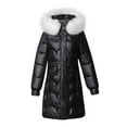 thumbnail image 5 of Fesfesfes Hoodie Coat for Women Hooded Zippers Solid Medium And Long Term Loose Long Sleeve Warm Blouse Coat Jackets On Sale, 5 of 7