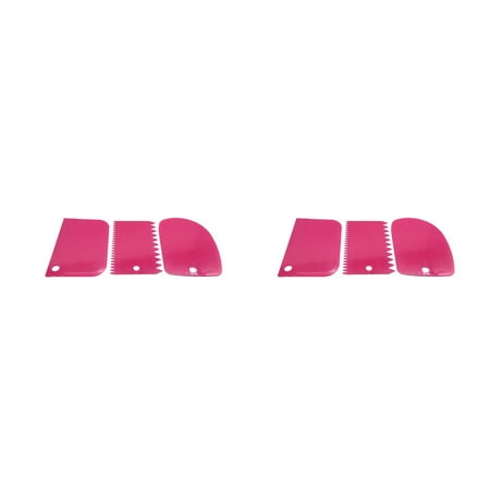 

Redempion 3 Pieces Baking Scraper Bakery Dessert DIY Cake Cream Smoother Pastry Fondant Decorating Icing Tools Washable Replacement Rose Red 2PCS