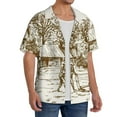 thumbnail image 2 of Sikiie Plowed Field With Horses Men's Cuban Shirt, Hawaiian Shirts, Business Casual Button Down Shirts, Short Sleeve Shirt-Small, 2 of 5