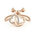 thumbnail image 2 of ANGARA Natural Intertwined Heart Bolo Ring with Diamonds in 14K Rose Gold for Women (Size-1mm| Color-I-J| Clarity-I1-I2) | April Birthstone, Anniversary, Jewelry Gift for Women | Natural Diamond Ring, 2 of 8