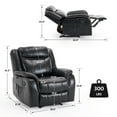 thumbnail image 2 of JURANYAZHU Oversized Manual Recliner, Single Sofa with Heating and Massage Functions Ideal for Bedrooms and Living Rooms Soft PU Fabric, Black, 2 of 6
