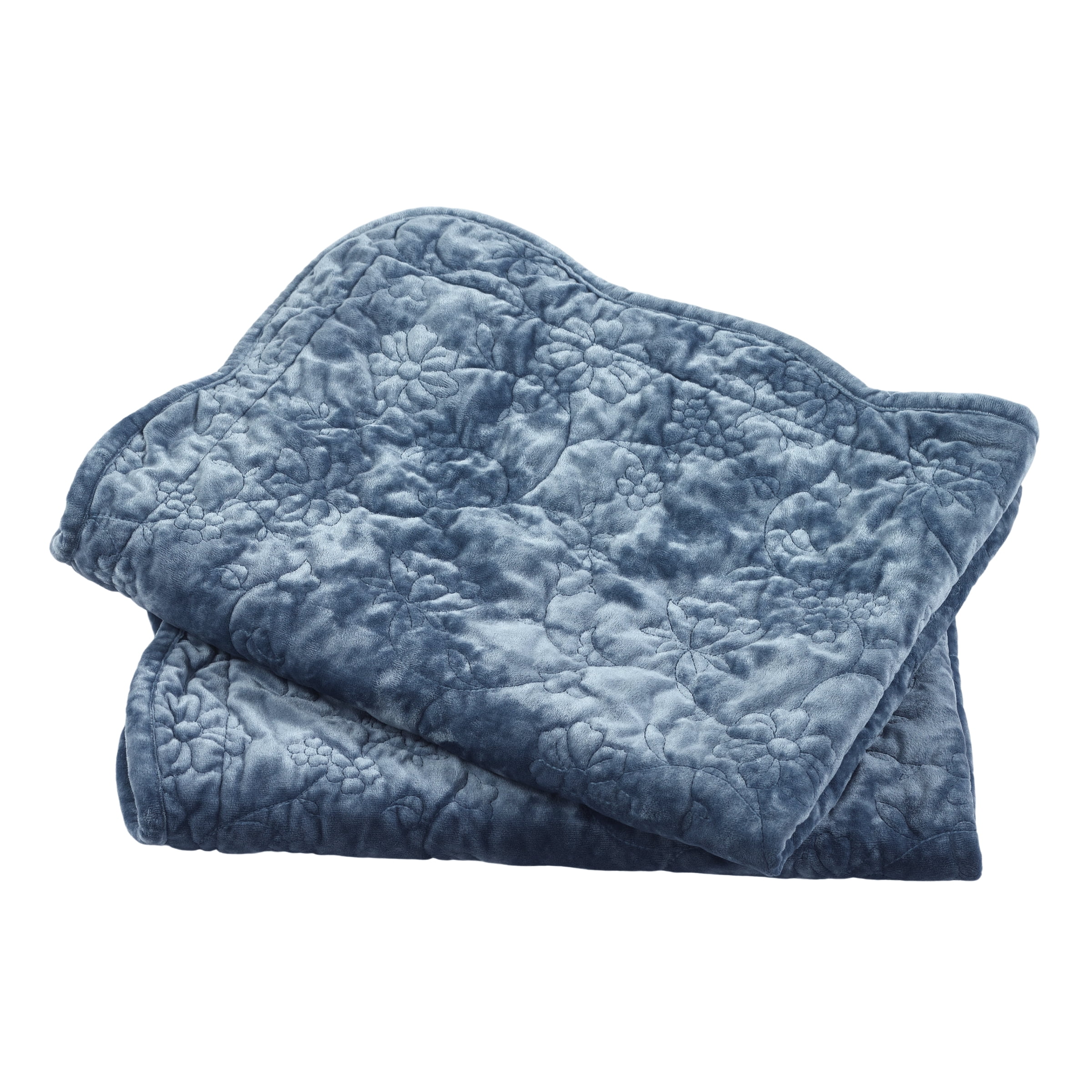The Pioneer Woman Eloise Floral Velvet Pillow Shams, Blue Dust, King, 2 Pack