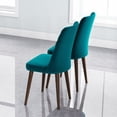 thumbnail image 3 of Mid-Century Modern Velvet Dining Chairs - Set of 2 (Solid Wood), 3 of 4