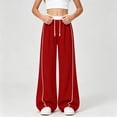 thumbnail image 2 of Tigivemen Baggy Sweatpants Wide Leg Pants Teen Girl Clothes High Waisted Drawstring Sweatpant Outdoor Hiking Pant Red,4-5 Years, 2 of 6