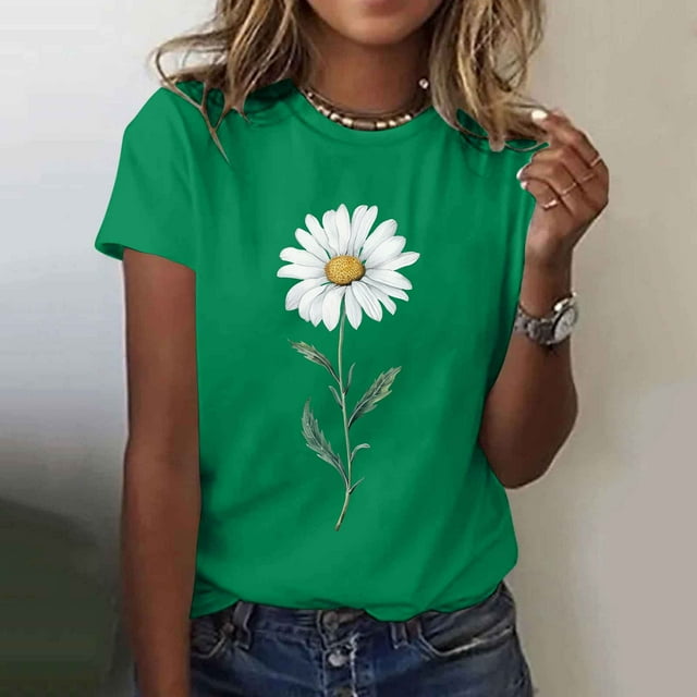 Binmer T-shirt Imprimé pour Femme Lover à Col Rond à Manches Courtes