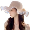 thumbnail image 5 of SikaFu Spring And Summer Straw Hat Woven Big Hat Shading Hat Female Fashion, Simple Wave Lace Beach Sun Hat, 5 of 7
