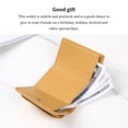 thumbnail image 6 of Portable Women Leather Wallet Simple Design Foldable Change Purse Shopping Card Holder Carrying Bag Birthday Gift Yellow, 6 of 10