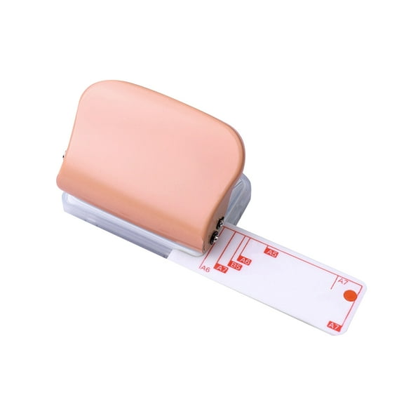 Multi-Hole Paper Punch with Ruler - 3/6/9 Hole Puncher for Loose-Leaf, Notebook, DIY Crafts (Photo Album, Postcards) - Pink & Orange