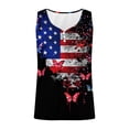 thumbnail image 2 of 4th Of July Outfits Women American Flag Themed Print Tank Tops Ribbed Button Up Independence Day Festive Clothes (S, Black), 2 of 5