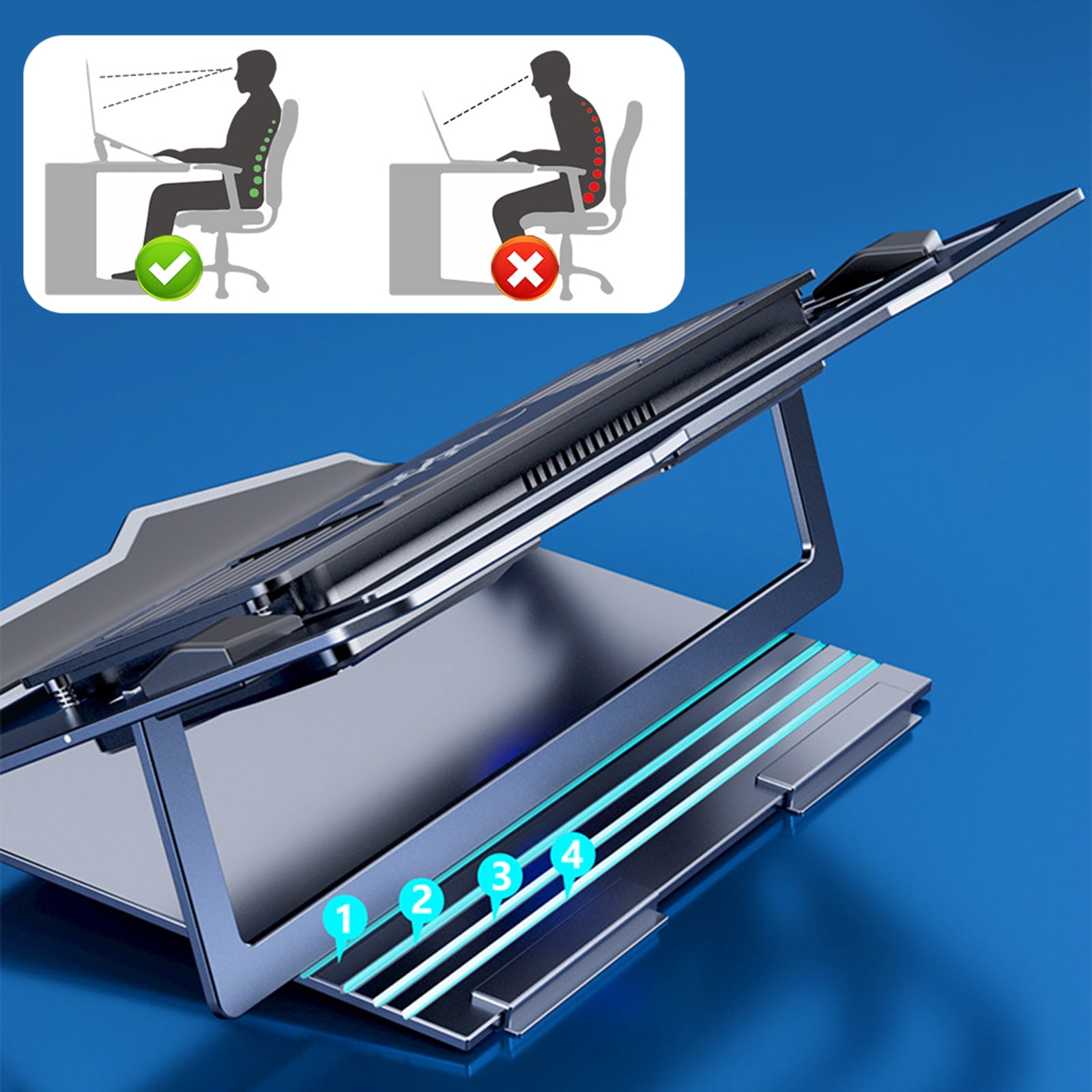 Metal Laptop Cooling Pad Gaming Laptop Coolers Adjustable Fan Heights Stand Semiconductor Cooling Bracket for Laptop