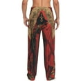 thumbnail image 3 of Uemuo Vintage Rose Scepter Skull Pattern Men's Wide Leg Palazzo Lounge Pants with Pockets Light Weight Loose Comfy Casual Pajama Pants-Small, 3 of 9