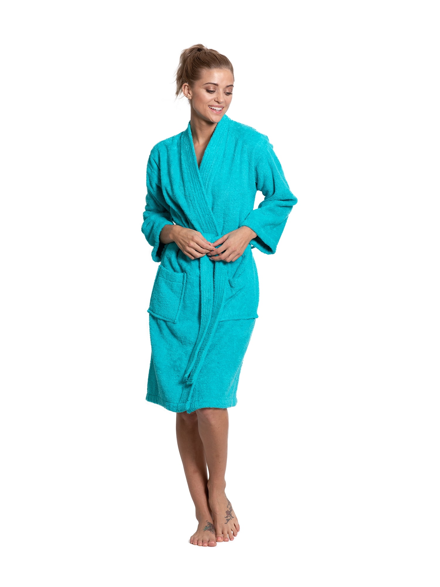 Turkuoise Women Terry Cloth Robe 100 Premium Turkish Cotton Terry