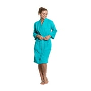Turkuoise Women Terry Cloth Robe 100% Premium Turkish Cotton Terry Kimono Collar