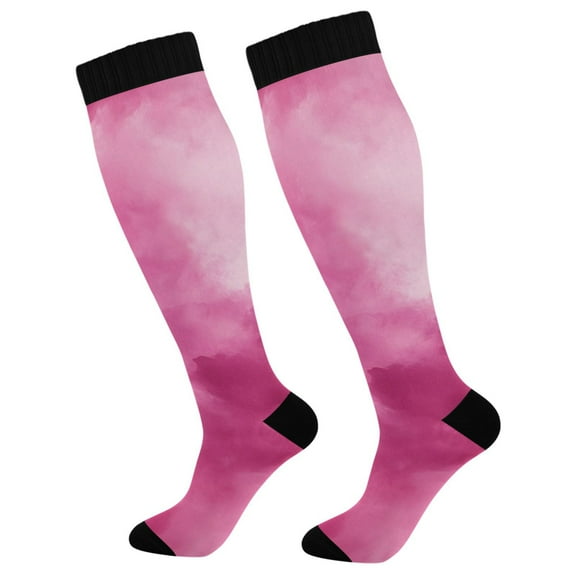 joogoo Watercolor Tie Dye Long Socks Women Men Knee High Sock