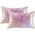 thumbnail image 2 of GZHJMY Valentine's Day Dreamy Hearts Satin Pillowcases for Hair and Skin Soft Like Silk Pillowcase, Satin Cooling Pillow Cases with Envelope Closure, 20" x 26" Home Decor, 2 of 7