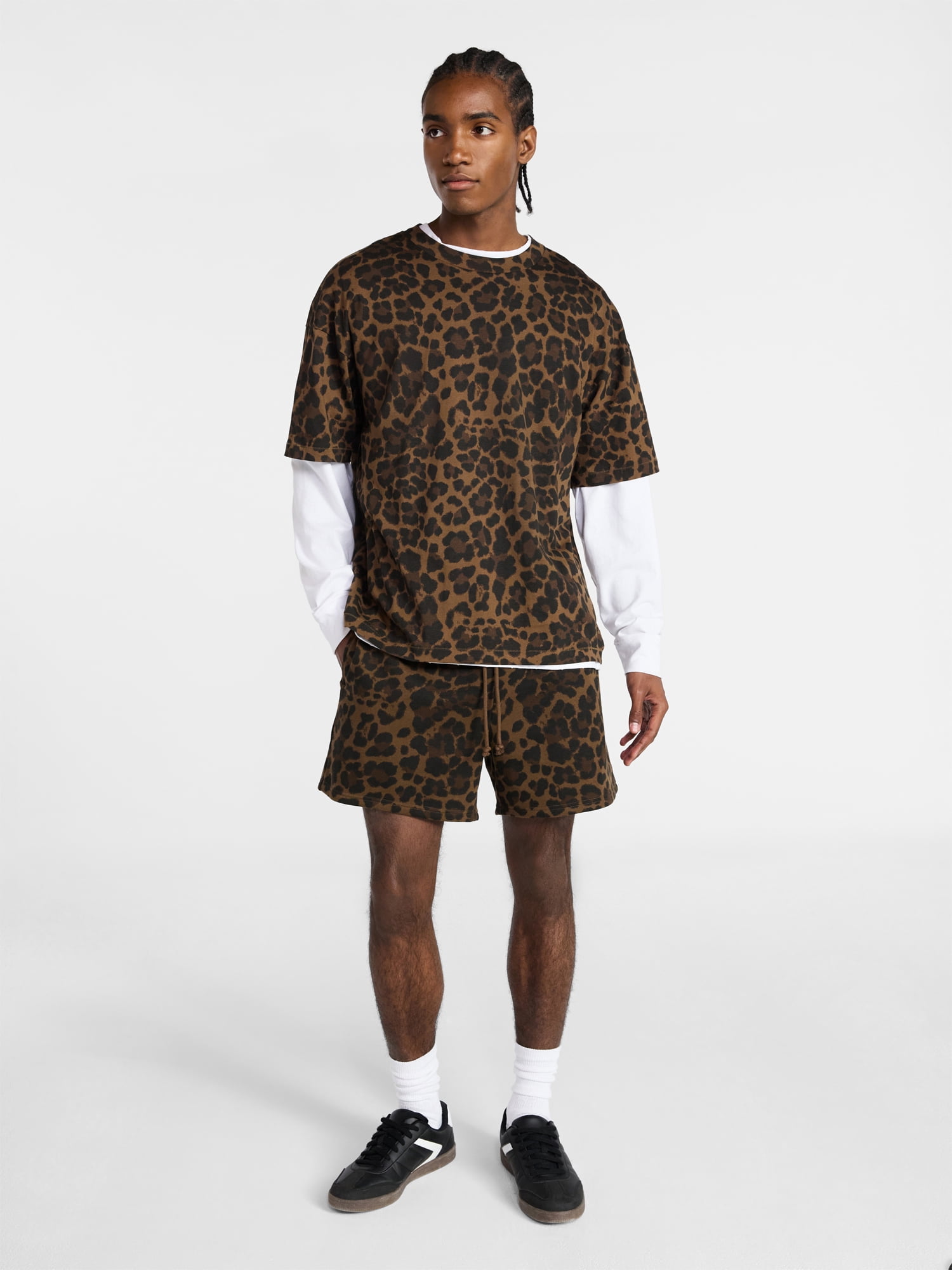 No Boundaries Men's Oversized Boxy Tee with Short Sleeves, XS-4XLT