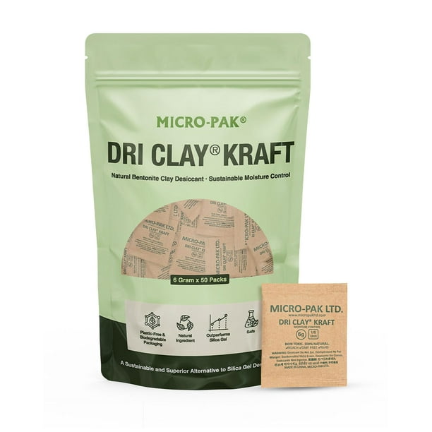 Paquetes desecantes DRI CLAY Micro-Pak Dri Clay Kraft de 6 g x 50 unidades