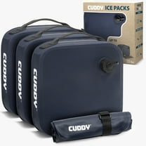 CUDDY Reusable Ice Packs for Coolers - 3 Pack - Premium Long Lasting Freezer Packs for Ice Chest & Camping