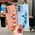thumbnail image 4 of for Samsung Galaxy A54 5g 6.6" Phone Case with Cute Love Heart Bracelet Strap Luxury Plating Cute Side Hearts Cover with Hand Chain for Women Camera Protection Soft Shockproof Bumper (Blue), 4 of 9
