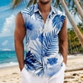 thumbnail image 2 of LWavelet Men's Sleeveless Hawaiian Shirt, Midnight Bloom Print Button Down, Quick Dry for Night Beach & Summer Casual Outfits Hot Pink 2XL, 2 of 5