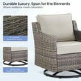thumbnail image 4 of Yeahumalia Wicker Outdoor Patio Furniture Sets 9 Piece Set with Rattan Couch, 4 Swivel Rocking Armchairs, 2 Ottomans and 2 Side Table, Outdoor Conversation Set, Grey/Beige, 4 of 12