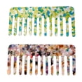thumbnail image 1 of Paquete de 2 peines de celulosa para desenredar el cabello, peine de dientes anchos, cabello rizado Unisex, cabello lacio, cabello mojado, 1 of 6