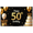 9A, variant on Black Background Glittery Golden 50th Birthday Banner with Crowns Balloons Stars Cakes, Party Decoration Backdrop for Photography Props Birthday Party Celebrations