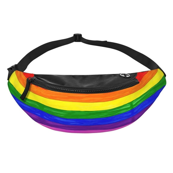 Women Men Pride Rainbow Pattern Crossbody Fanny Waist Bag Pack Belt Bag for Travel Hiking