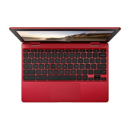 ASUS - 11.6" Chromebook - Intel Celeron - 4GB Memory - 32GB eMMC Flash Memory - Red