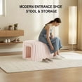 thumbnail image 5 of Howcool Corduroy Ottomans Bench with Cat Hideaway, 33"L Plush Upholstered Bench Ideal for Blanket Storage for Living Room & Bedroom, 5 of 9