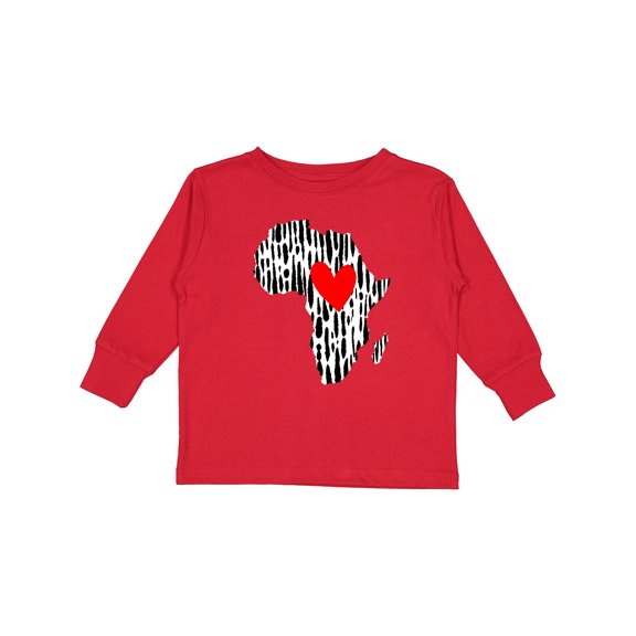 Inktastic Black History Month Ink Print African Heart Boys or Girls Long Sleeve Toddler T-Shirt