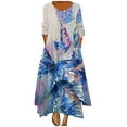 thumbnail image 1 of El vestido estampado sexy irregular de bolsillo suelto informal de talla grande de invierno para mujer de la moda Fridja  yut695, 1 of 8