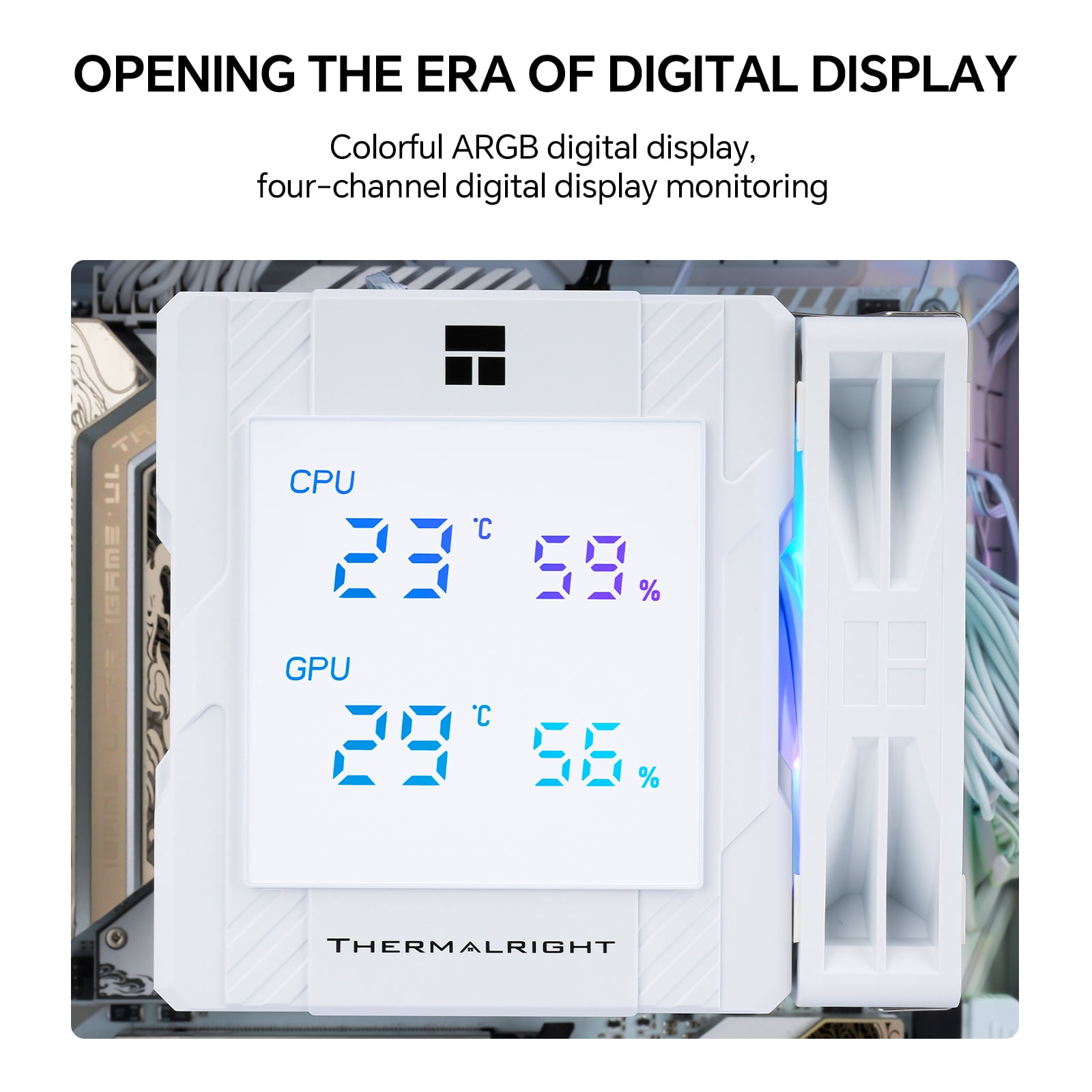 Peerless Assassin 120 Digital White ARGB CPU Air Cooler, Top Cover Digital Temperature Screen,6 Heatpipes | 1850RPM PWM Fans, for AM4/AM5,Intel LGA115X/1200/1700/1851