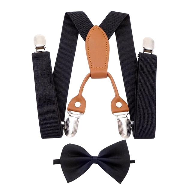 Tirantes para niños perfke pajarita pantalones accesorios de ropa Clips de Metal ajustables Y
