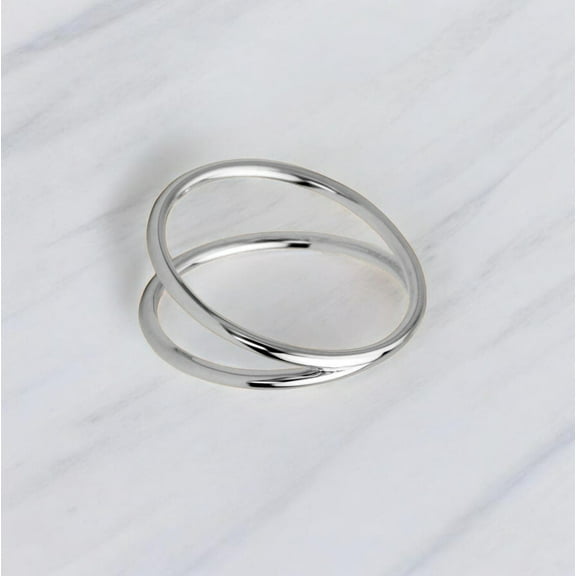 SS DESIGNS Minimalist Two Wire Band Ring – Handmade 925 Sterling Silver Stacking Ring, Dainty Double Band Ring for Women & Men