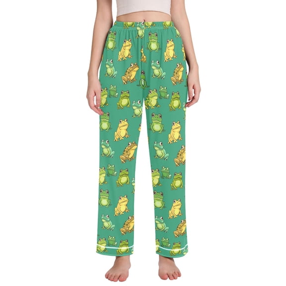 joogoo Women Cartoon Frog Pajamas Pants Lounge Bottoms Pjs with Pockets M