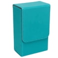 thumbnail image 1 of Caja de almacenamiento de Tarot con diseño de sol y luna, caja de cartas de Tarot de cuero PU de gran tamaño para cartas de Tarot de tamaño estándar universal, azul y verde, 1 of 12