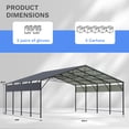 thumbnail image 5 of Patiowell 20'x20' Outdoor metal Carport,Heavy Duty Carport with UV-Resistant Roof, All-Weather Shelter for Cars, Trucks, Boats & Lawn Equipment, 5 of 7