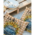 thumbnail image 2 of Pack of 2 Outdoor Pillow Covers, Summer Blue Truck with Sunflowers Orange Plaid Waterproof Square Throw Pillowcase Cushion Decorative Pillow Covers for Couch Patio Tent, 18x18 in, 2 of 6