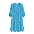 thumbnail image 4 of YueHuiYing Women Beach Cover Ups V Neck Button Down Swimsuit Coverup Swimwear Bathing Suit Cover Up, 4 of 5