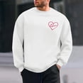thumbnail image 2 of WREESH Mens Oversized Sweatshirt Loose Casual Heart Graphic Pullover Spring Round Neck Tops Valentine's Shirt White, 2 of 8