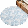 thumbnail image 2 of Small Round Rug 3Ft, Ocean Shell Non-Slip Washable Circle Rugs Carpet, Summer Coastal Seashells Texture Light Blue Indoor Outdoor Rug Floor Mats Throw Runner for Bedroom Living Room Bathroom, 2 of 8
