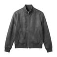thumbnail image 3 of StSilkitty Mens Casual Jacket Full Zip Long Sleeve Band Collar Jackets Solid Color Soft Comfy Outerwear Coat, 3 of 5