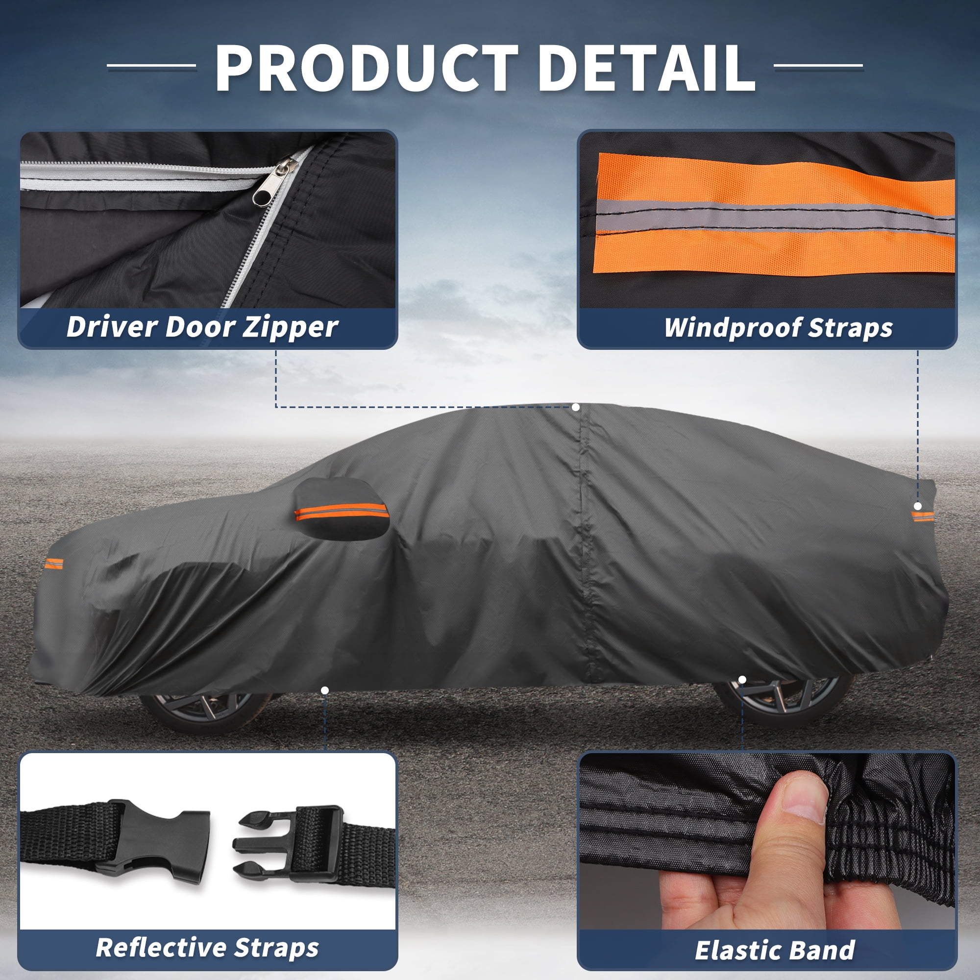 Unique Bargains 210D-PU Car Cover for Hyundai Sonata Sedan