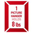 thumbnail image 2 of JSticky Nail Wire Back Hanger White: Adhesive Hooks, Metal, 8 lb Capacity, Light Silver, 1 Pack, 2 of 5