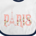 thumbnail image 4 of Inktastic Pink Paris Eiffel Tower with Flowers Boys or Girls Baby Bib, 4 of 4