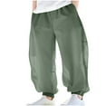 thumbnail image 2 of Juslio Boys Pants Pockets Solid Breathable Thin Mosquito Proof Mid Size Summer Pocket Green, 2 of 5