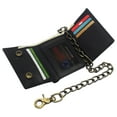 thumbnail image 6 of Men's RFID Blocking Trifold Vintage Leather Biker Chain Wallet With Snap Closure, 6 of 29