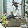 thumbnail image 2 of Art.com Window Washer, September 17,1960 Stretched Canvas Print Wall Art by Norman Rockwell, 30" x 30", 2 of 4